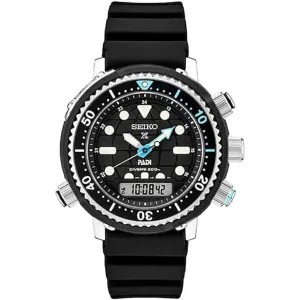 Seiko Prospex PADI Special Edition Solar Analog-Digital Diver's 46.9 mm Black Dial Men's Watch (SNJ035)