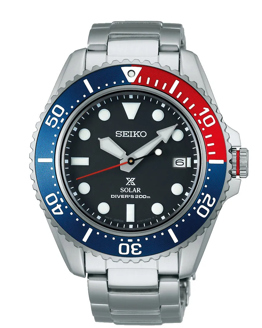 Seiko Prospex Solar Silver and Blue Men's Diver's Watch SNE591P