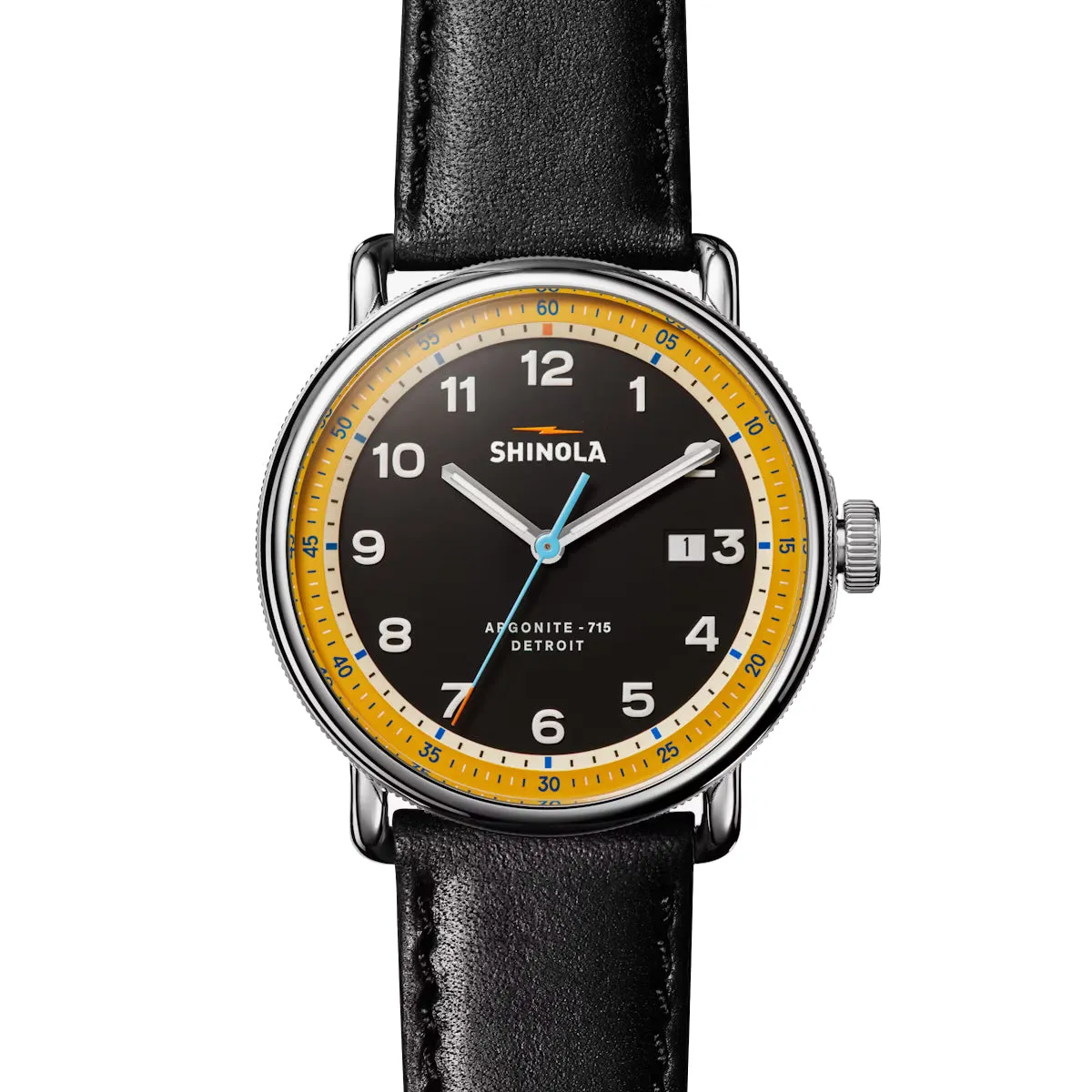 Shinola Canfield Model C56 43mm Black Yellow Dial S0120289683