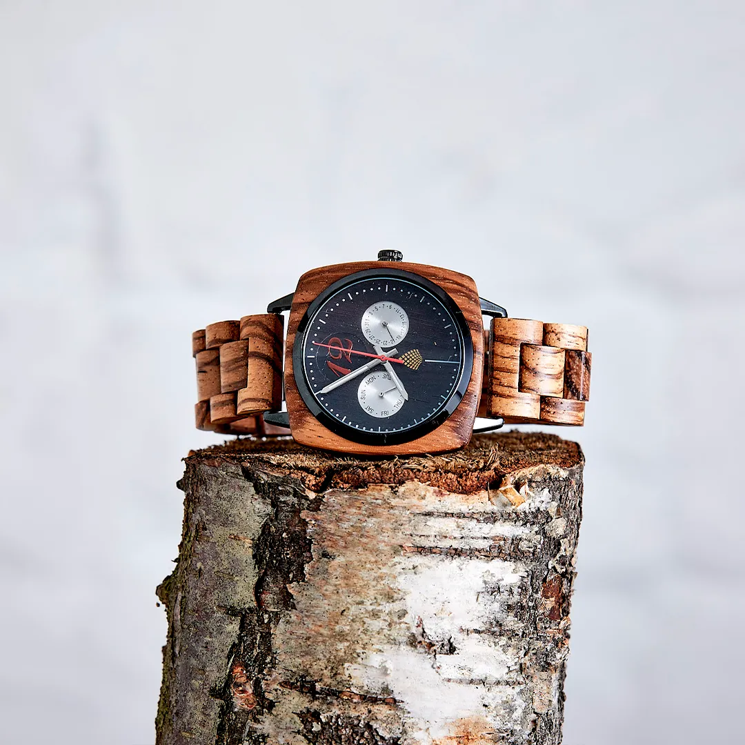 The Oak Watch - Handcrafted Vegan Timepiece | Eco-Friendly & Stylish, Upcycled Zebrawood