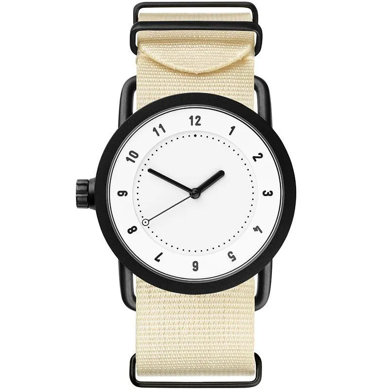 TID No.1 White Dial / Black Leather Strap / Black Buckle