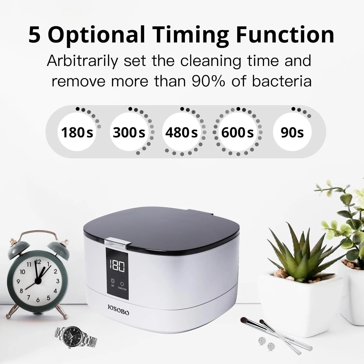 Ultrasonic Jewelry Cleaner, Ultrasonic Cleaner Machine with Digital Timer and 304 Stainless Steel Tank