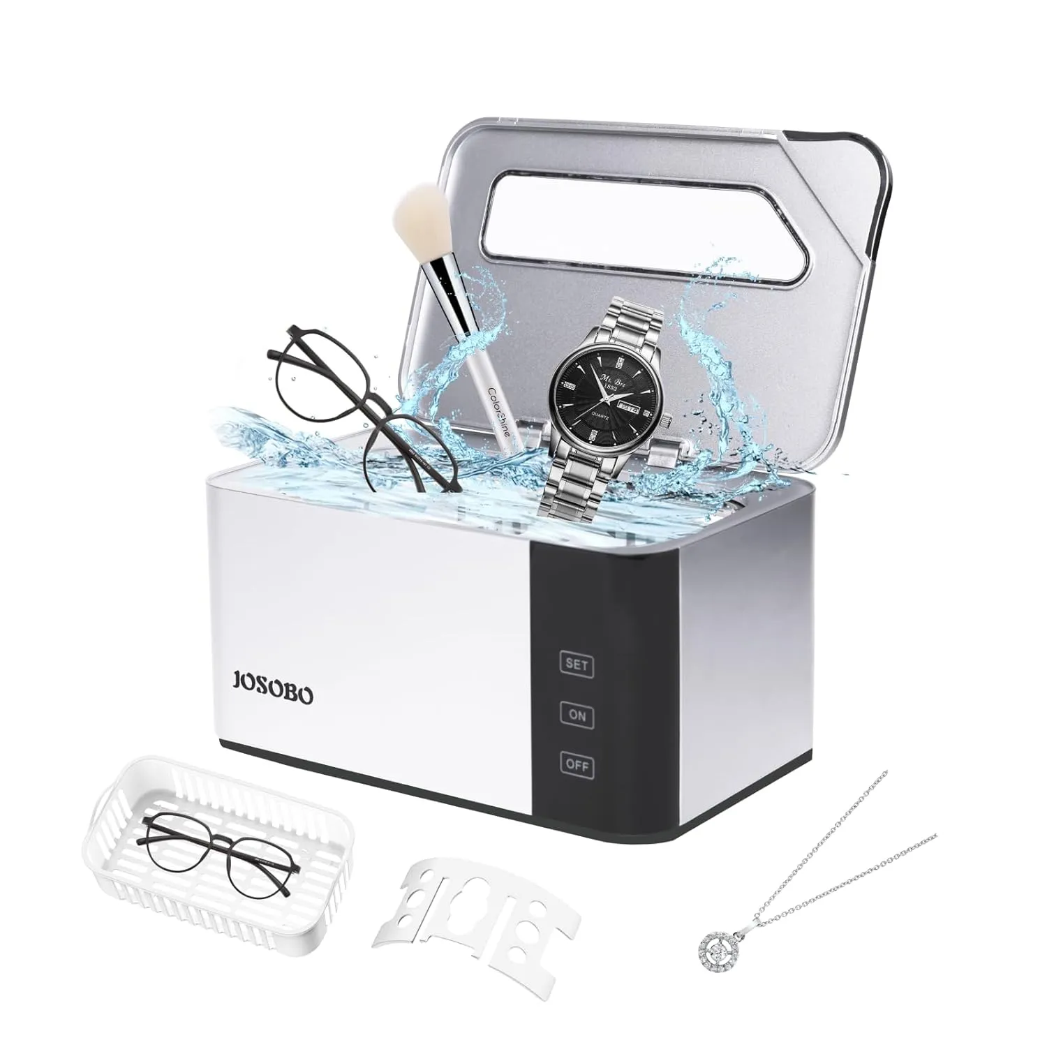 Ultrasonic Jewelry Cleaner, Ultrasonic Cleaner Machine with Digital Timer and 304 Stainless Steel Tank